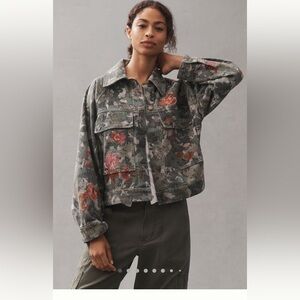 Pilcro Embroidered Utility Jacket-NWT-